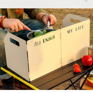 Folding Gas Stove Windshield Stainless