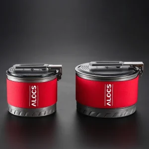 Alocs 1-2 Person Portable Windproof Fast-Heating Utensils Pot