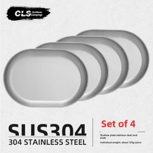Outdoor 304 Stainless Steel Camping
 Household Large Soup Basin Small Shallow Plate