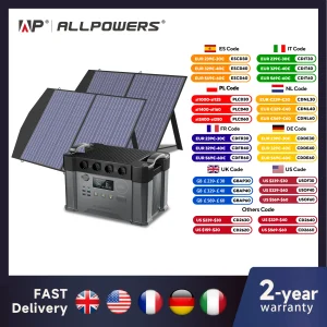 ALLPOWERS S2000 Pro Outdoor
 Generator 2400W MPPT Portable
 Power Station with 4X100W  Folable Solar Panels