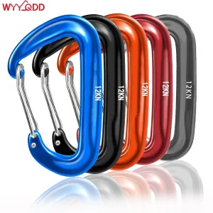 2/5Pcs D-Shaped Carabiner,12KN Lightweight Heavy Duty Clips
