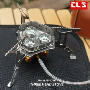 Newest Arrival Portable Three Head
 Stove Camping Windproof  Picnic 
Burner Outdoor Foldable Gas Stove