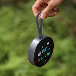 3 In 1 Carbon Monoxide Detector with Magnetic Suction Portable Gas Detector 1000mAh CO Temperature Humidity Detector for Travel