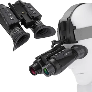 Head-Mounted Night Vision Goggles for Adults, 4K 3D Visual Digital Night Vision Binocular with Head Strap and 32GB Memory Card,